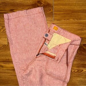 Pilcro & The Letterpress Wide Leg Linen Blend Pun Striped Pants